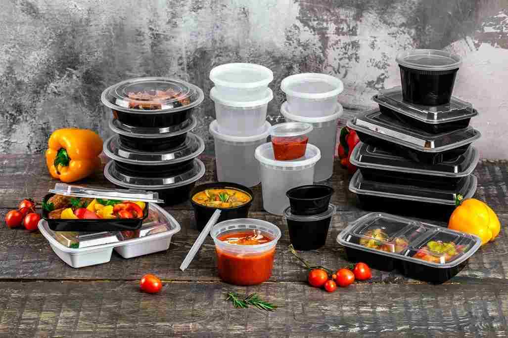 ظروف یکبار مصرف چند قسمتی درب دار با طراحی کاربردی و فضای تفکیک شده